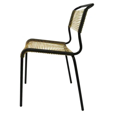 Pre-owned Philippe Starck French Mid Century Plastic String Chair With Tubular Steel Frame In Black