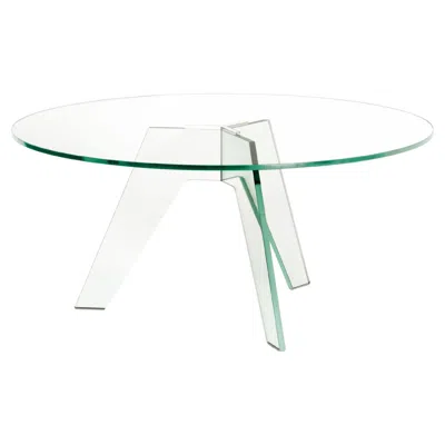 Pre-owned Philippe Starck Glas Italia Crystal Table Ø140 Cm - 55.1 In Transparent Glass By  In Gray