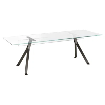 Pre-owned Philippe Starck Glas Italia Mari Cristal Rectangular Table 220×80 Cm (86.6×31.5 In) Transparent In Gray