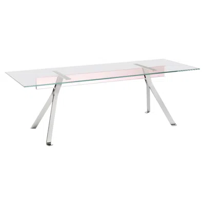 Pre-owned Philippe Starck Glas Italia Mari Cristal Rectangular Table 220x90 Cm (86.6×35.4 In) Light Pink