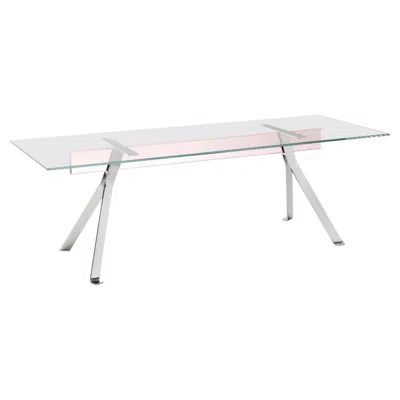 Pre-owned Philippe Starck Glas Italia Mari Cristal Rectangular Table 250×90cm (98.4×35.4 In) Light Pink