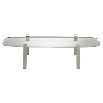 Pre-owned Philippe Starck Glas Italia The 5 O'clock Lie Low Table In Extra-clear Glass By  In Gray