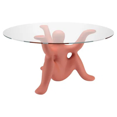 Pre-owned Philippe Starck Helpyourself Table In Glass And Terracotta Polyethylene By  In Sand