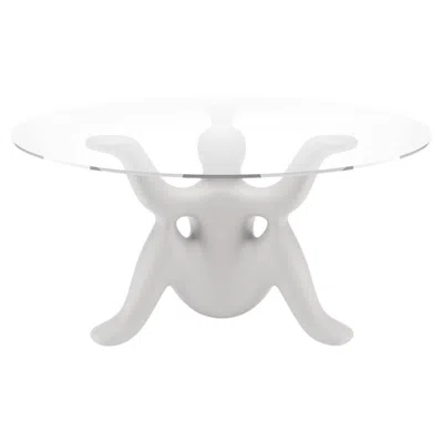 Pre-owned Philippe Starck Helpyourself Table In Glass And White Polyethylene By