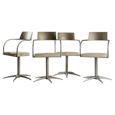 Pre-owned Philippe Starck Iconic Set Of 4 Techno Chairs Designed By  For L'oréal In Gray
