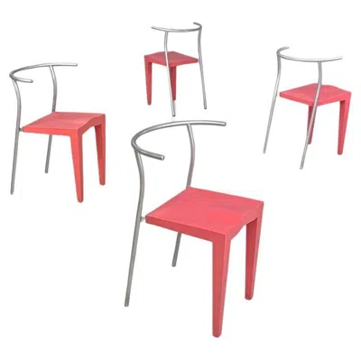 Pre-owned Philippe Starck Italian Postmodern Pink Plastic Dr Glob Chairs  For Kartell 1980s