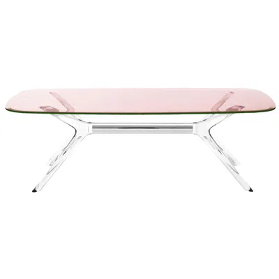 Pre-owned Philippe Starck Kartell Blast Rectangle Table In Chrome With Pink Top By