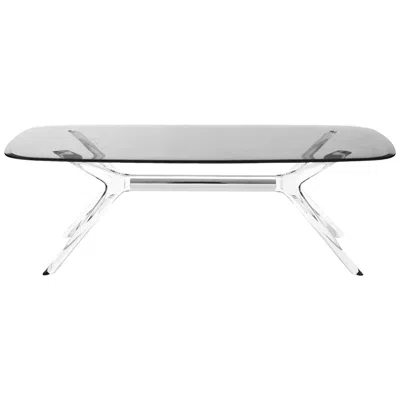 Pre-owned Philippe Starck Kartell Blast Rectangle Table In Chrome With Smoke Top By  In Black