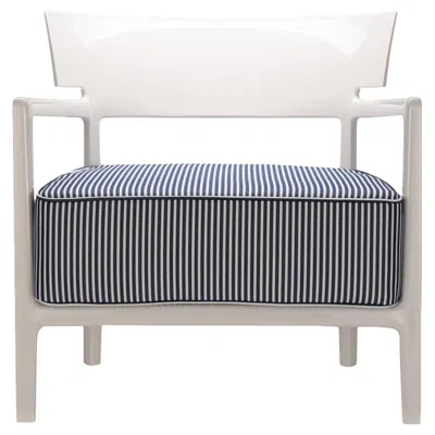 Pre-owned Philippe Starck Kartell Cara Outdoor Chair By  With Sergio Schito In Ivory Blue In White