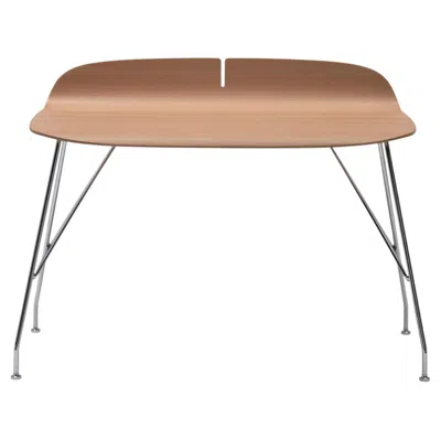 Pre-owned Philippe Starck Kartell Earl Of Wood Desk By Philippe Stark In Light Wood And Chrome Frame In Brown
