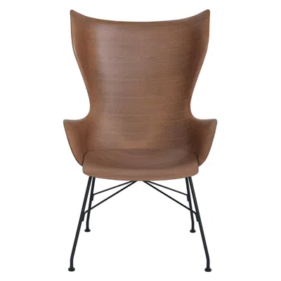 Pre-owned Philippe Starck Kartell K-wood Arm-chair By  In Dark Wood Black