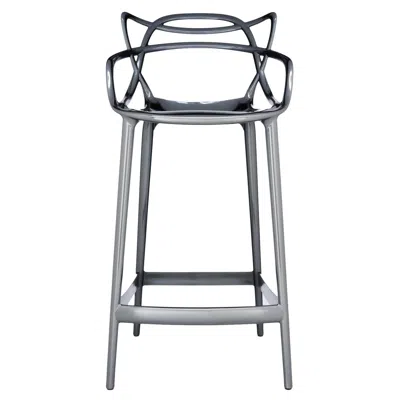 Pre-owned Philippe Starck Kartell Masters Counter Stool In Titanium By  & Eugeni Quitllet In Gray