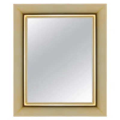 Pre-owned Philippe Starck Kartell Small Rectangular Francois Ghost Mirror In Gold By