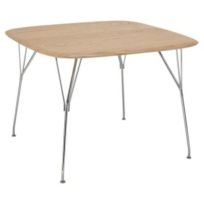 Pre-owned Philippe Starck Kartell Viscount Of Wood Table By Philippe Stark In Ash And Chrome Frame In Brown
