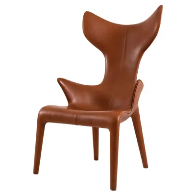 Pre-owned Philippe Starck Leather Lounge Chair 'lou Read' By  For Driade In Brown