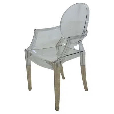 Pre-owned Philippe Starck Louis Ghost Arm Chair In Crystal For Kartell In Gray