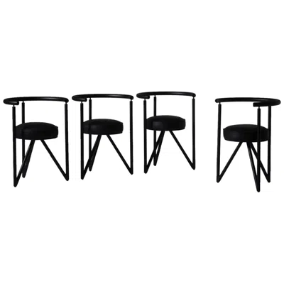 Pre-owned Philippe Starck 'miss Dorn' Chairs For Disform, 1982 - Set Of Four In Black