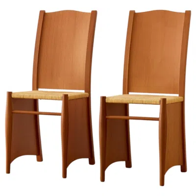 Pre-owned Philippe Starck Pair Of Bob Dubois Dining Chairs By  In Brown
