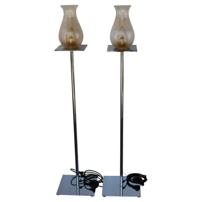 Pre-owned Philippe Starck Pair Of Floor Lamps By  For The Clift Hotel, San Francisco, Ca In Transparent