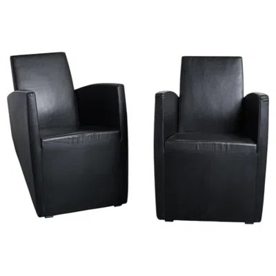 Pre-owned Philippe Starck Pair Of J. Lang Armchairs, , Driade 1987 In Black