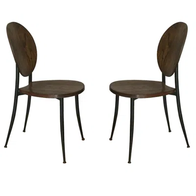 Pre-owned Philippe Starck Pair Of Slender Side Chairs In The Style Of  In Brown