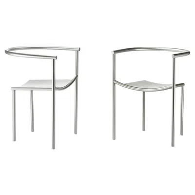 Pre-owned Philippe Starck Pair Of Von Vogelsang Chairs By Phlippe Starck For Driade In 1985 In Gray
