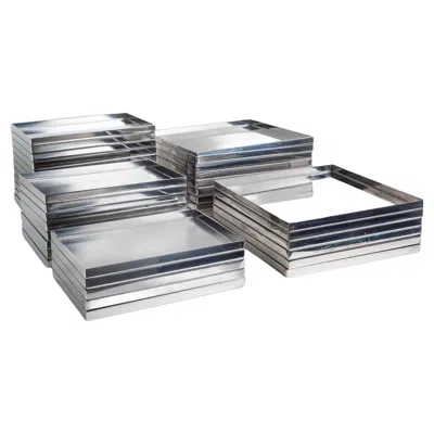 Pre-owned Philippe Starck Phillipe Starck Custom Stainless Steel Dishes, Set Of Thirty-eight In Gray