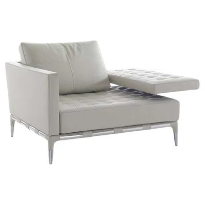 Pre-owned Philippe Starck Phillippe Starck Prive Steel And Leather Armchair In Gray