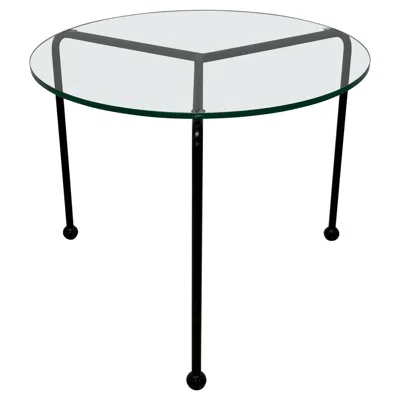 Pre-owned Philippe Starck Postmodern Black Enameled Metal And Glass Top Side Table, 1980s