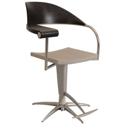 Pre-owned Philippe Starck Postmodern Vintage Swivel Plastic Armchair Black Silver , 1980s