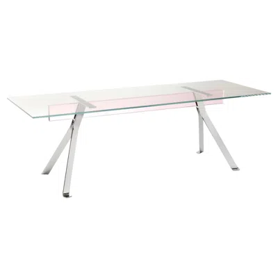 Pre-owned Philippe Starck Rectangular Table Glas Italia Mari Cristal 200×80cm (78.7×31.5 In) Light Pink