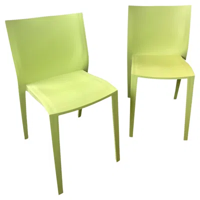 Pre-owned Philippe Starck , Set Of 2 French Green Chairs, Design Slick Slick Xo - France