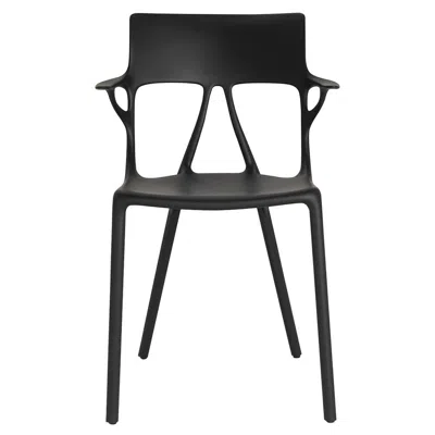 Pre-owned Philippe Starck Set Of 2 Kartell Ai Chair In Black Created By Artificial Intelligence