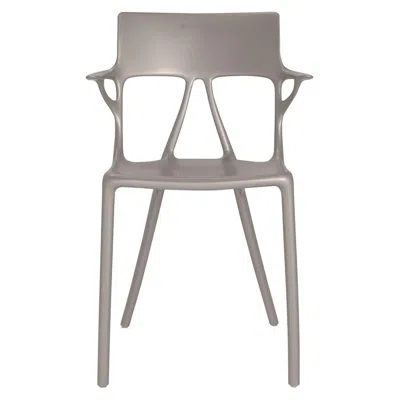 Pre-owned Philippe Starck Set Of 2 Kartell Ai Chair In Grey Created By Artificial Intelligence In Gray