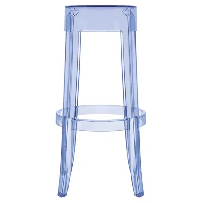Pre-owned Philippe Starck Set Of 2 Kartell Charles Ghost Large Stools In Powder Blue By