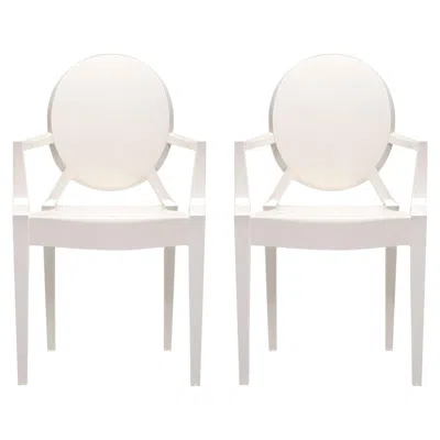 Pre-owned Philippe Starck Set Of 2 Kartell Louis Ghost Armchairs In Glossy White By