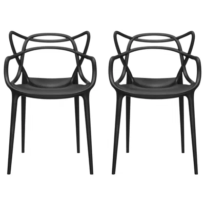 Pre-owned Philippe Starck Set Of 2 Kartell Masters Chairs In Black By  & Eugeni Quitllet