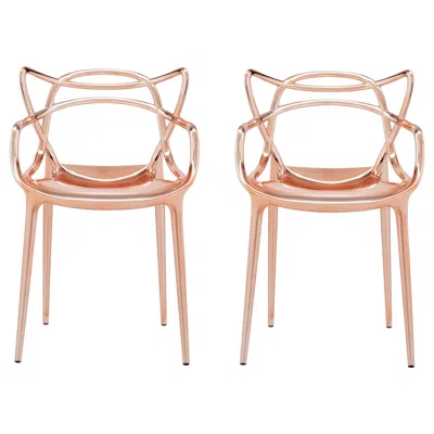 Pre-owned Philippe Starck Set Of 2 Kartell Masters Chairs In Copper By  & Eugeni Quitllet In Sand