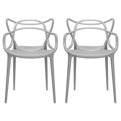 Pre-owned Philippe Starck Set Of 2 Kartell Masters Chairs In Grey By  & Eugeni Quitllet In Gray
