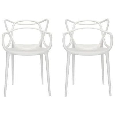 Pre-owned Philippe Starck Set Of 2 Kartell Masters Chairs In White By  & Eugeni Quitllet