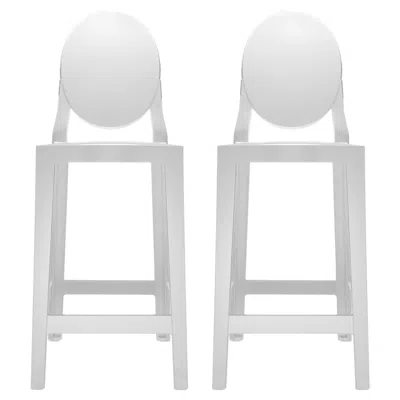 Pre-owned Philippe Starck Set Of 2 Kartell One More Counter Stools In Mat White By