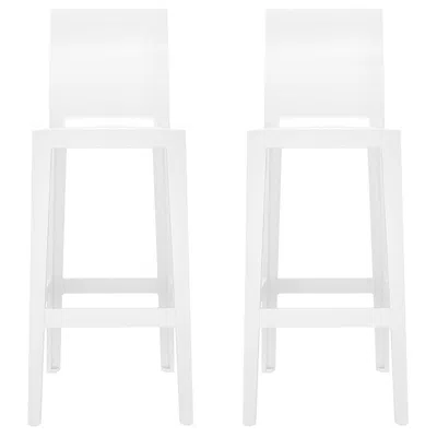 Pre-owned Philippe Starck Set Of 2 Kartell One More Please Square Bar Stools In White By