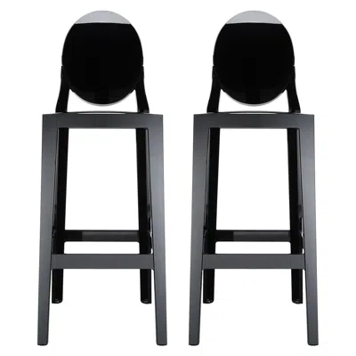 Pre-owned Philippe Starck Set Of 2 Kartell One More Square Bar Stools In Black By