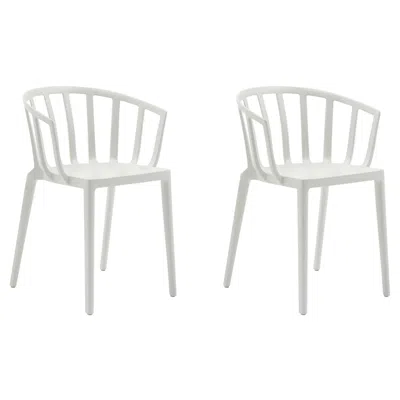 Pre-owned Philippe Starck Set Of 2 Kartell Venice Chairs In Mat White By