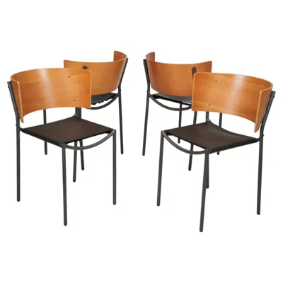 Pre-owned Philippe Starck Set Of Four Lila Hunter Chair By Phillipe Starck For Xo. 1980s In Brown