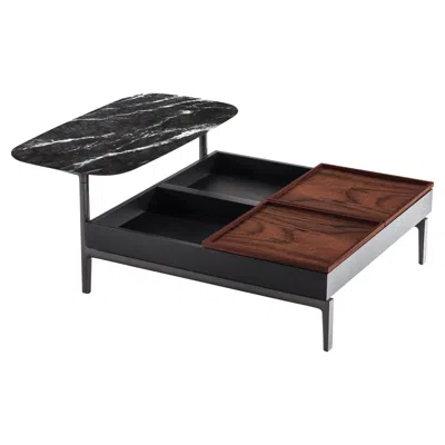 Pre-owned Philippe Starck Volage Ex-s Coffee Table In Marble And Aluminium Base By  In Black