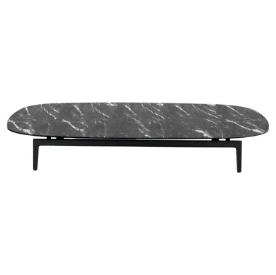 Pre-owned Philippe Starck Volage Ex-s Coffee Table In Marble And Aluminium Base By  In Gray