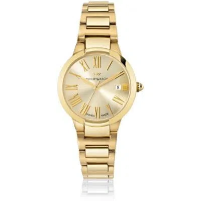 Pre-owned Philippe Watch Womens Wristwatch Philip Watch Corley R8253599507 Steel Golden Swiss Made