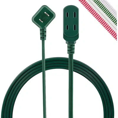 Philips 15-ft 3-outlet Polarized Indoor Extension Cord, Green, Sps1032ge/27