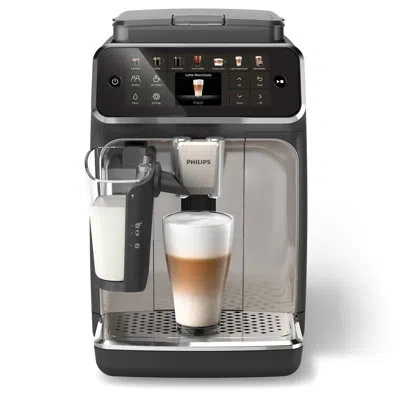 Philips 4400 Series Fully Automatic Espresso Machine With Lattego Milk Frother In Black